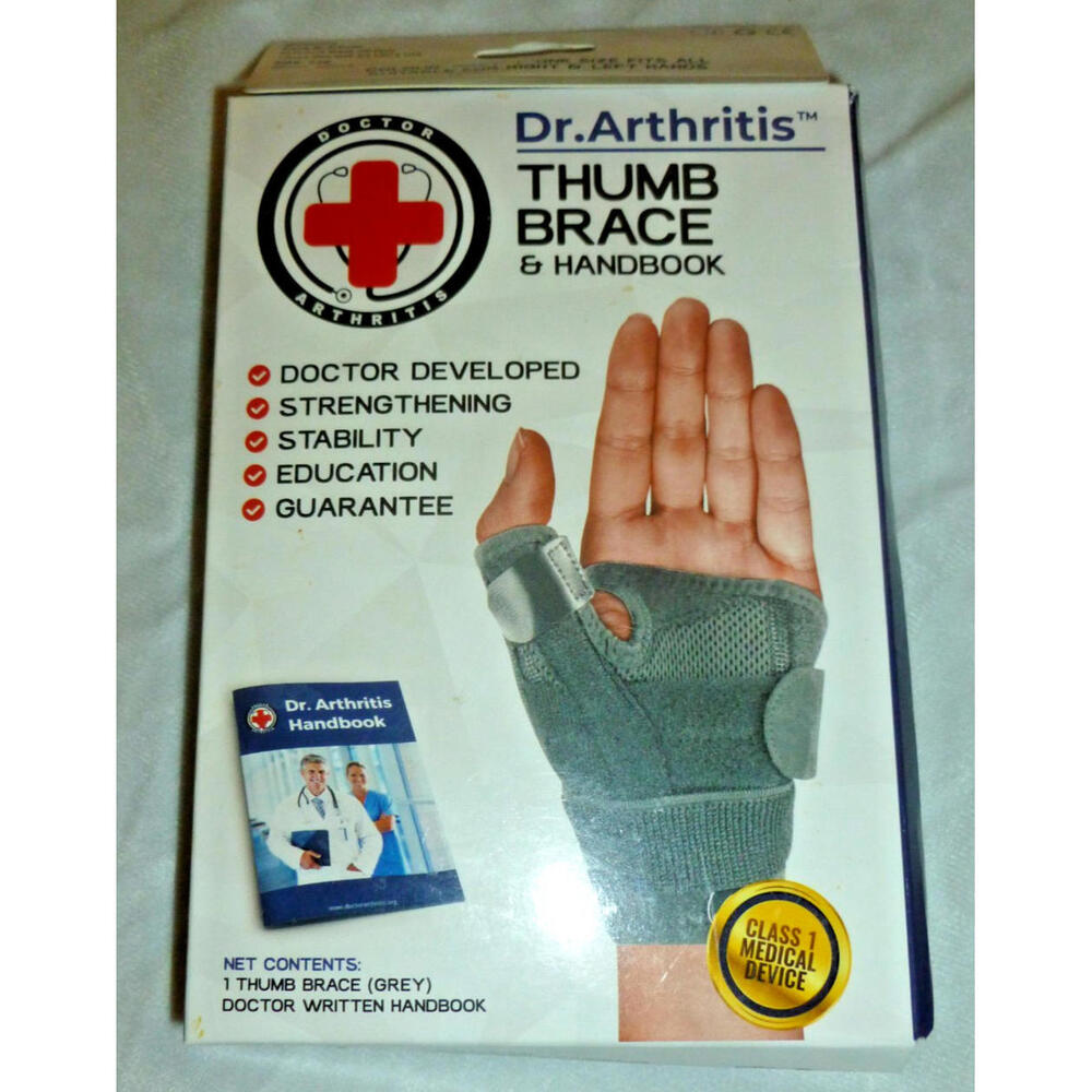 Dr. Arthritis Thumb Brace Excellent Gray‎ Single Brace Left Right Handbook